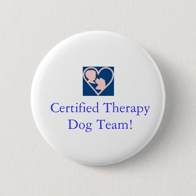 Therapy Dog Foundation Button-Certified Team Pinback Button (Front)
