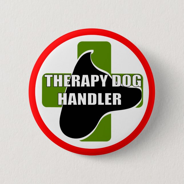 THERAPY DOG HANDLER PINBACK BUTTON (Front)