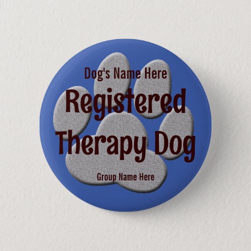Therapy Dog ID _ blue Button