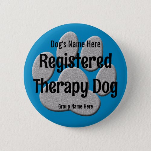 Therapy Dog ID _ deep blue Button