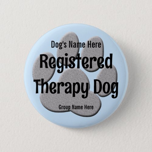Therapy Dog ID _ light blue Button