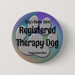 Therapy Dog ID - purple blue Button