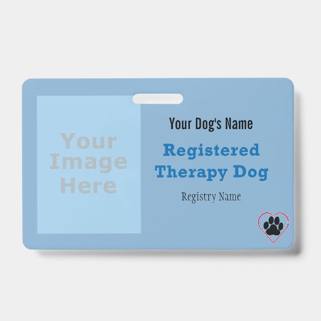 Therapy Dog ID with Logo Badge (Front)