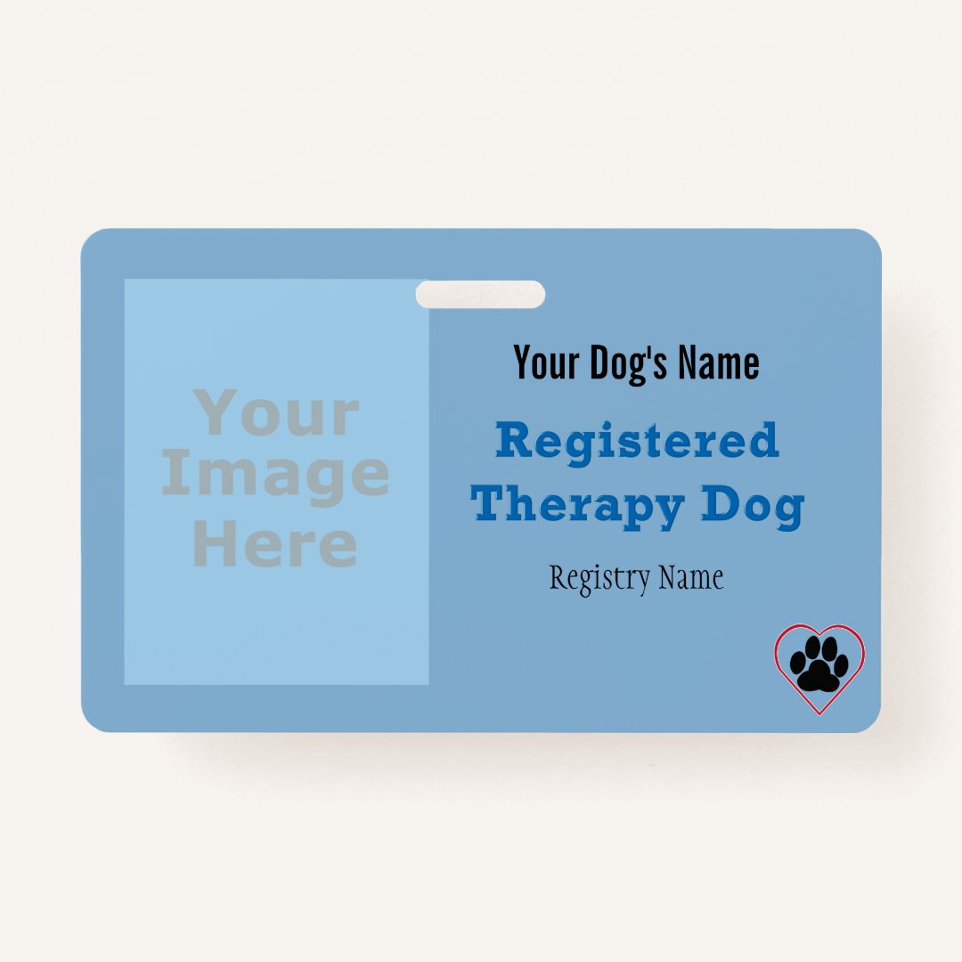 Therapy Dog ID with Logo Badge Zazzle