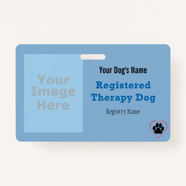 Therapy Dog ID with Logo Badge (Front)