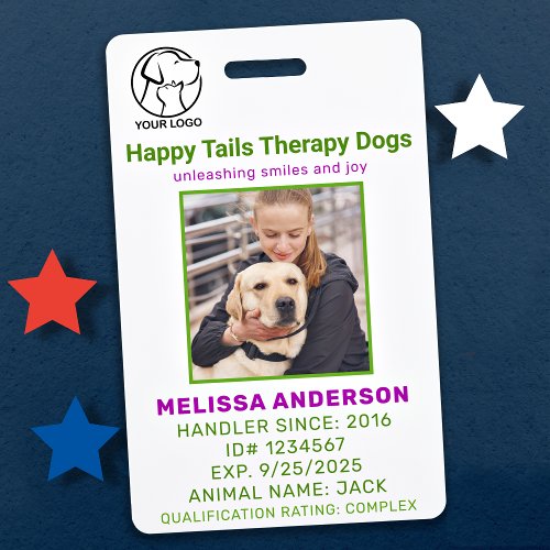 Therapy Dog Photo ID Badge