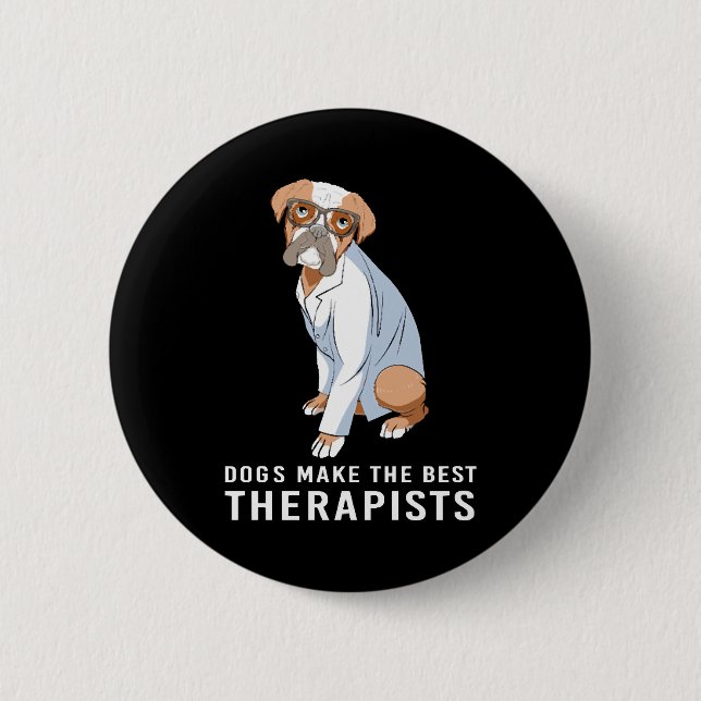 Therapy Dog Psychology Therapist Button (Front)