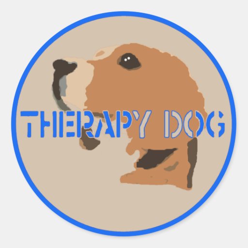 THERAPY DOG SIGN BEAGLE CLASSIC ROUND STICKER | Zazzle