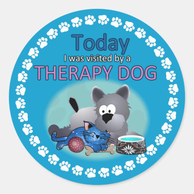 Therapy Dog Souvenir Sticker (Front)