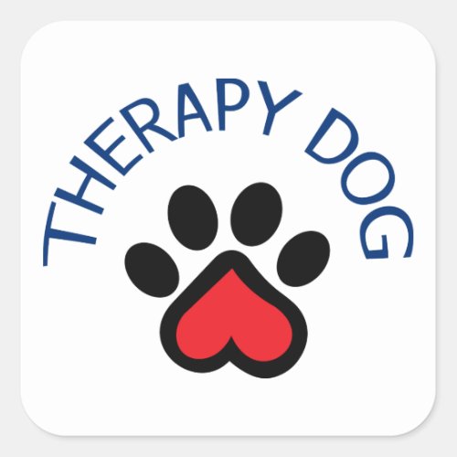 Therapy Dog Square Sticker