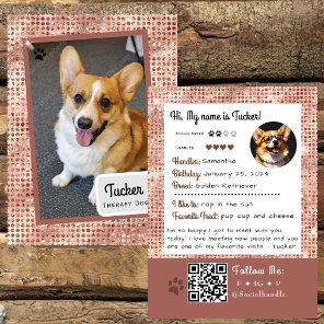 Therapy Dog Trading Card Pink Sparkle