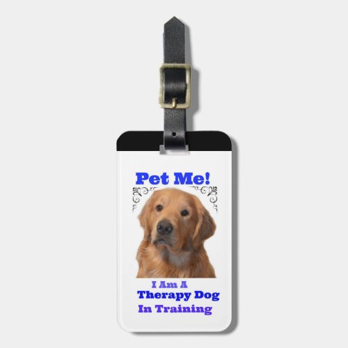 Therapy dog training tag