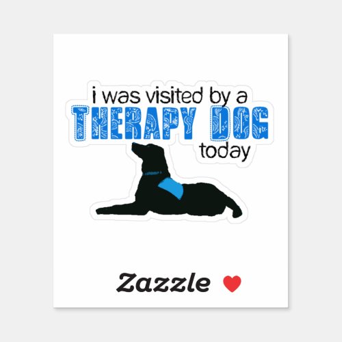 Therapy Dog Visit Silhouette Sticker