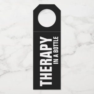 THERAPY IN A BOTTLE on Black Hanger Tag