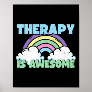 Therapy Is Awesome Fun Depression For Women Poster