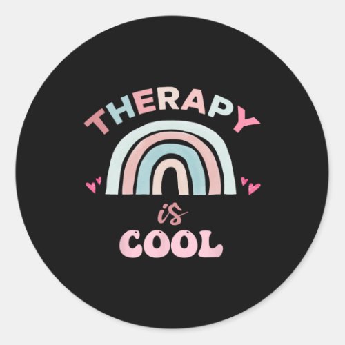 Therapy Is Cool End The Stigma Mental Health Aware Classic Round Sticker