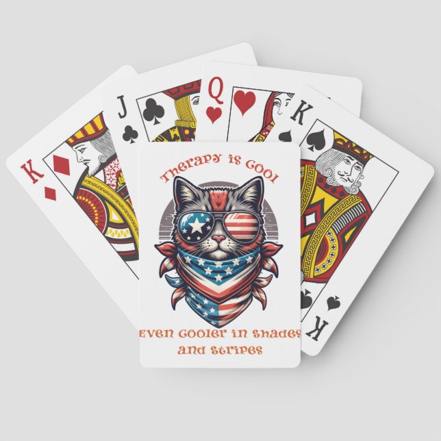 Therapy Is Cool T-Shirt – Mental Health Awareness  Poker Cards (Back)