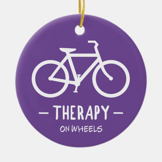 Therapy On Wheels Ceramic Ornament (Front)