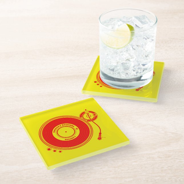 Therapy Sessions Glass Coaster (Angled)