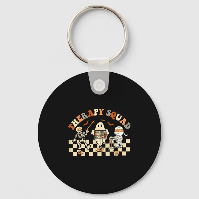 Therapy Squad Slp Ot Pt Ghost Halloween Nurse Cost Keychain (Front)