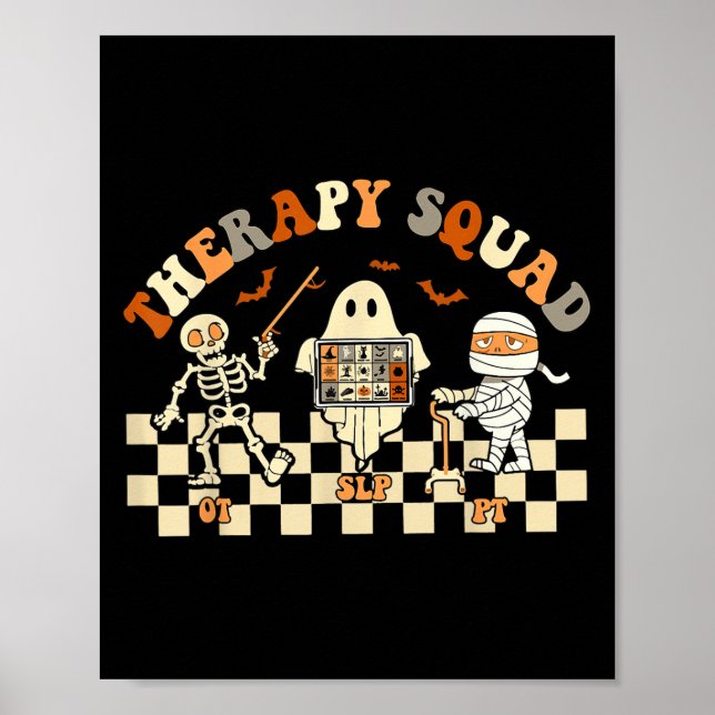 Therapy Squad Slp Ot Pt Ghost Halloween Nurse Cost Poster (Front)