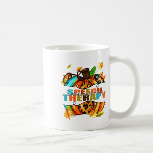 Therapy Thankful Grateful Blessed Autumn Fall Pump Coffee Mug