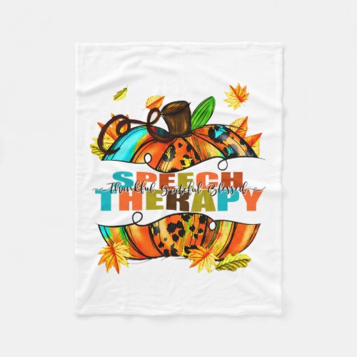 Therapy Thankful Grateful Blessed Autumn Fall Pump Fleece Blanket