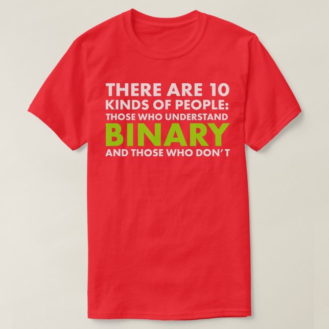 There Are 10 Kinds Of People Binary Maths  T-Shirt (Design Front)