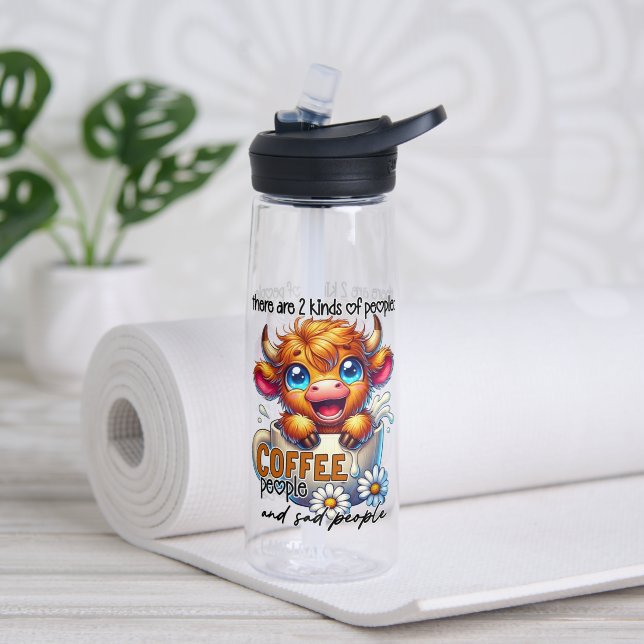 There Are 2 Kinds of People Coffee People and Sad  Water Bottle (Yoga (Rotated))