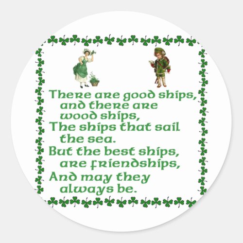There are good ships classic round sticker