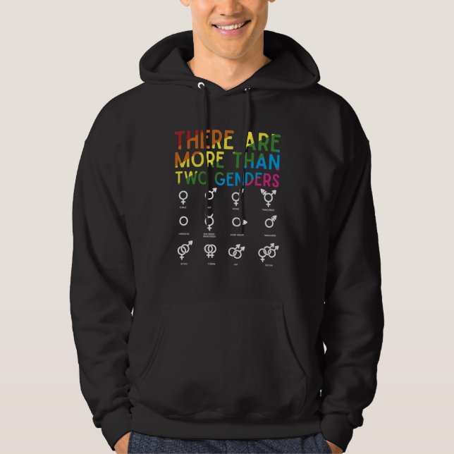 There Are More Than 2 Genders Rainbow  LGBT Pride Hoodie (Front)