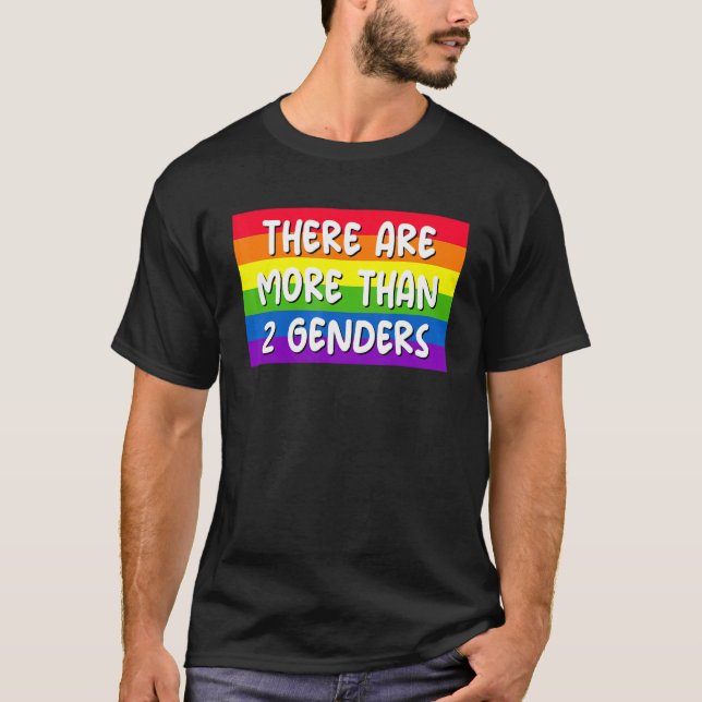 There Are More Than 2 Genders Rainbow LGBTQ Omnise T-Shirt (Front)