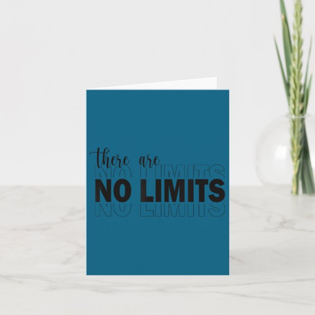 There Are No Limits Mindset Motivation Black  Card (Front)