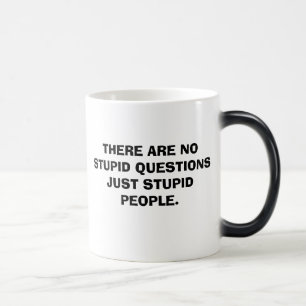 THERE ARE NO STUPID QUESTIONS JUST STUPID PEOPLE. COLOR MORPH MUG