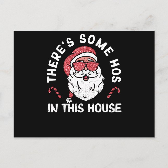 There are some hos in this house Funny Christmas Postcard (Front)