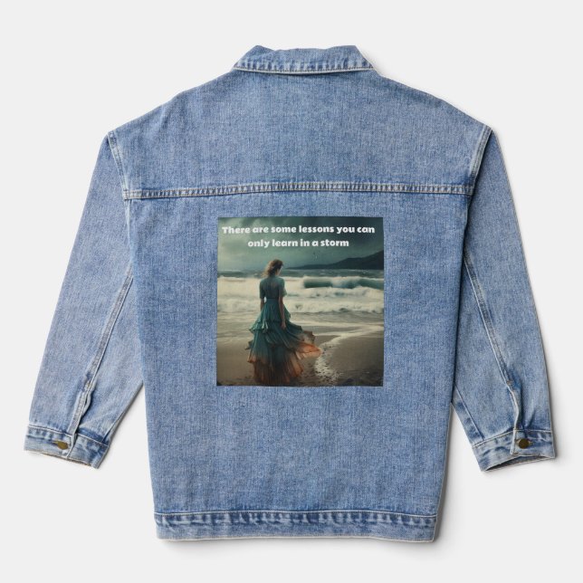 There Are Some Lessons Storm Girl Denim Jacket (Back)
