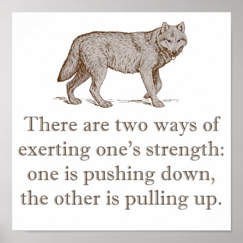 There Are Two Ways of Exerting Ones Strength Poster