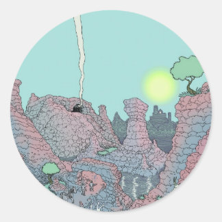 there be dragons classic round sticker