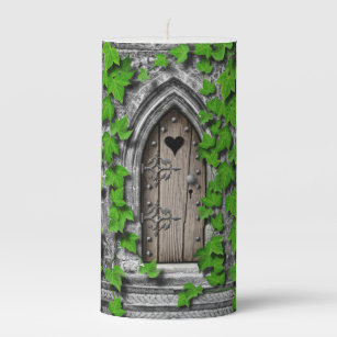 There be Dragons King Arthur Medieval Dragon Door Pillar Candle