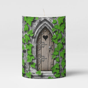 There be Dragons King Arthur Medieval Dragon Door Pillar Candle