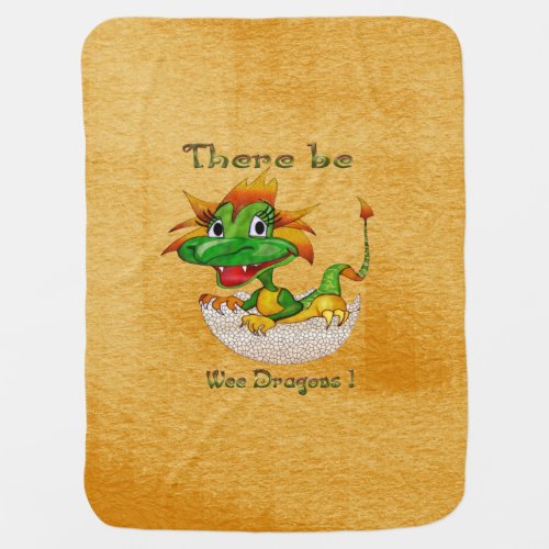 There Be Wee Dragons Receiving Blanket