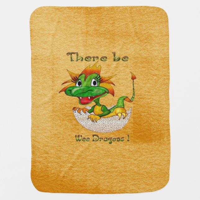 There Be Wee Dragons Receiving Blanket (Front)