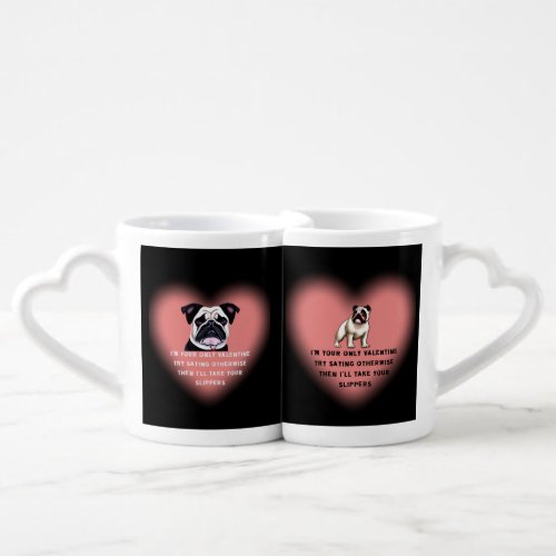 There can only be one dog valentine coffee mug set