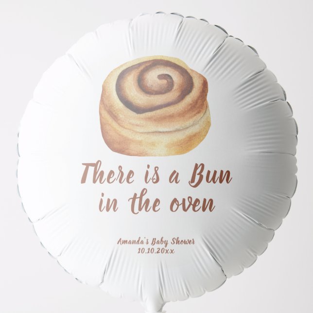 There is a Bun in the oven Baby Shower Balloon (Front)