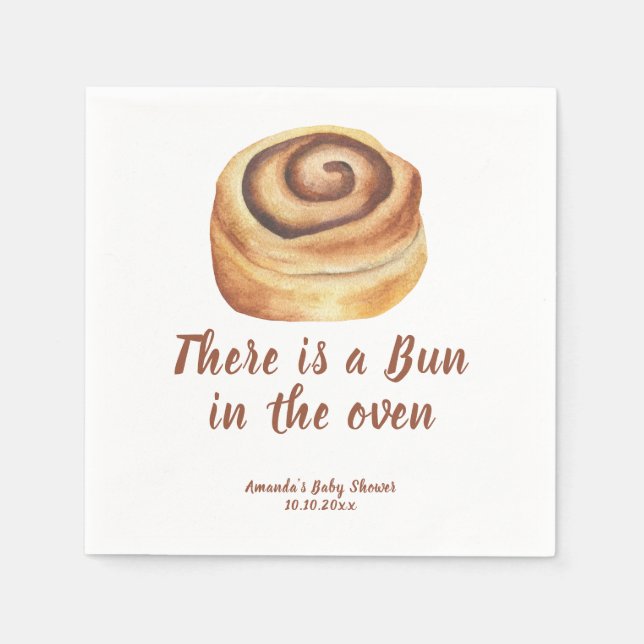 There is a Bun in the oven Baby Shower Napkins (Front)
