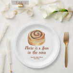 There is a Bun in the oven Baby Shower Paper Plates<br><div class="desc">There is a Bun in the oven. Watercolor bun cinnamon roll baby shower.</div>