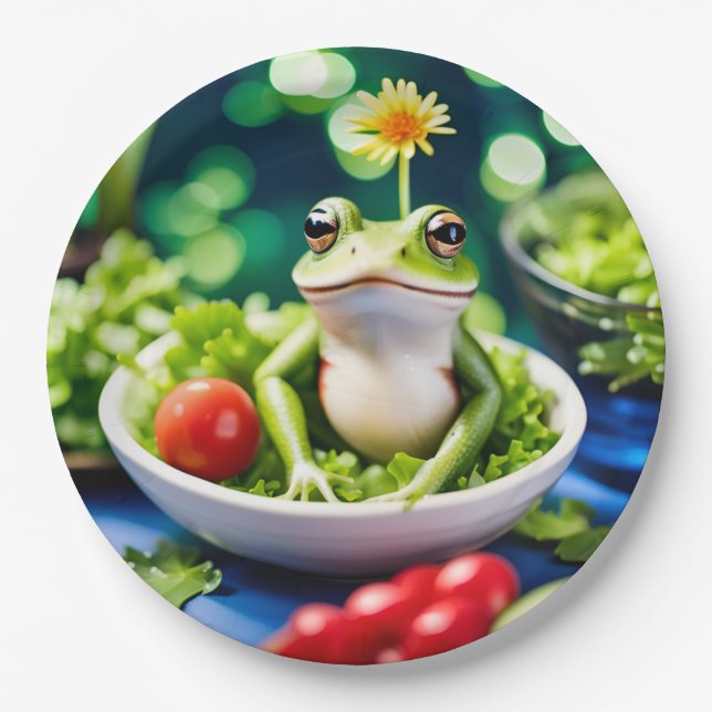 There Is A Frog In My Salad Paper Plates (Front)