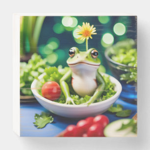 There Is A Frog In My Salad Wooden Box Sign
