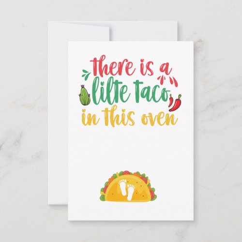 There Is A Little Taco In This Oven Pregnancy Gift Thank You Card