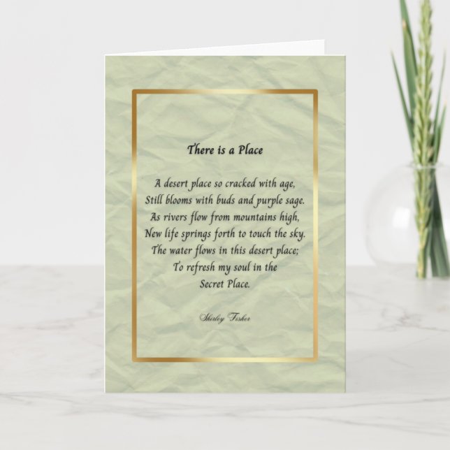There Is A Place Letterpress Thank You Card (Front)